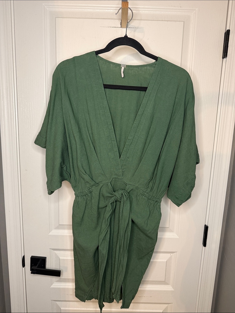 Young Fabulous & Broke Olive Green Tie-Waist Mini Dress